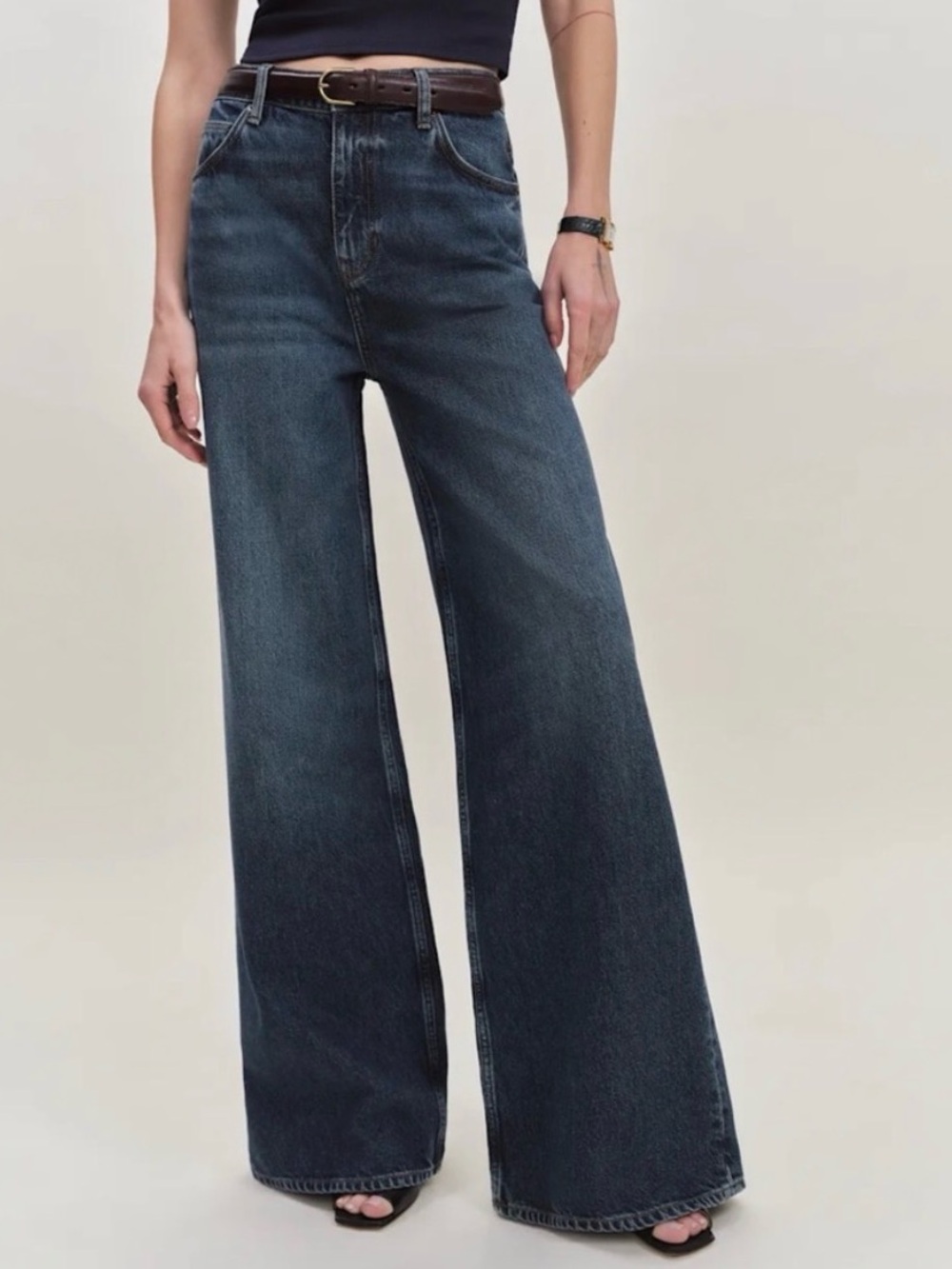 Reformation Mid-Rise Wide-Leg Women’s Jeans in Dark Blue 24